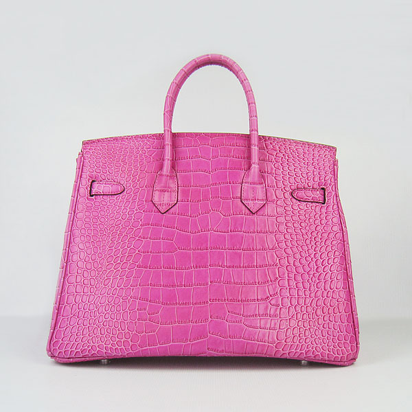 High Quality Fake Hermes Birkin 35CM Crocodile Veins Leather Bag Peach 6089 - Click Image to Close